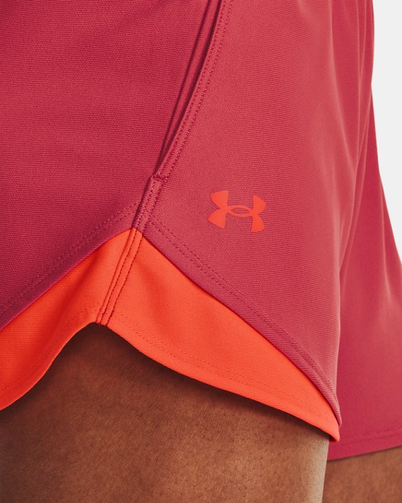 กางเกงขาสั้น UA Play Up Shorts 3.0 สำหรับผู้หญิง in Red image number 3